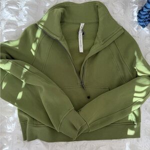 Olive Green Lululemon Quarter-Zip Scuba